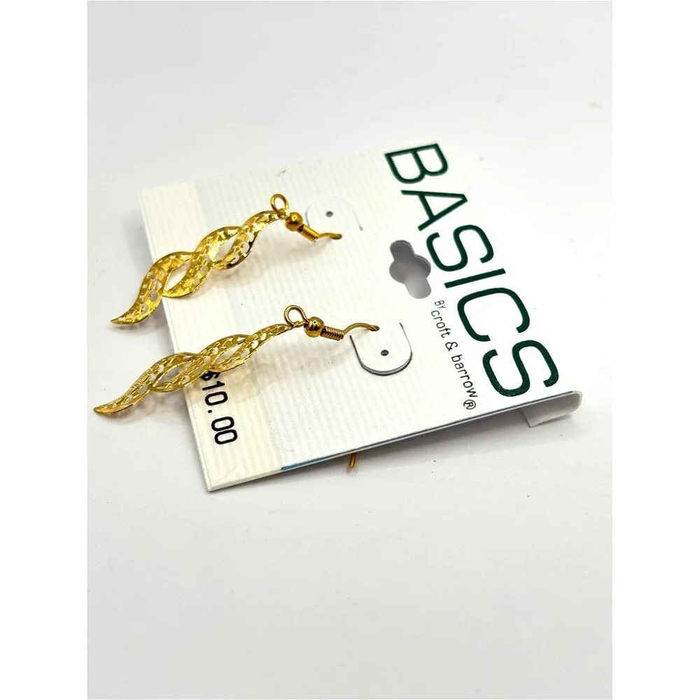 Croft & Barrow Gold-Tone Hoop, Twisted Drop and Rose Pearl Earring Bundle